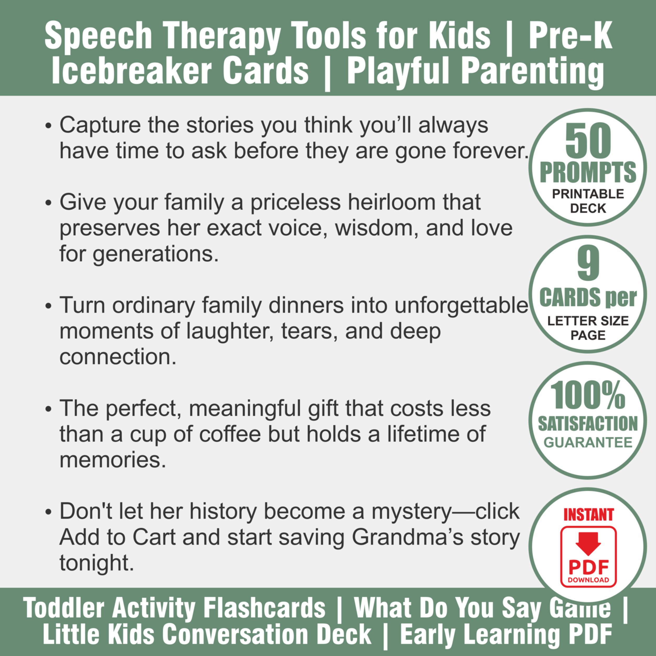 Toddler Table Talk | Preschool Conversation Cards | Early Language Game - View 2